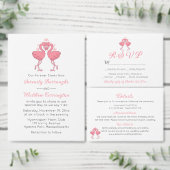 Pink Flamingos Tropical Summer Beach Wedding Sparkling Wijnetiket (Personaliseer de collectie van deze zelfstandige maker.)