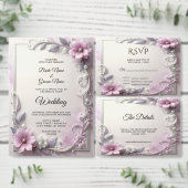 Pink Floral Frame Return Address Label (Personaliseer de collectie van deze zelfstandige maker.)