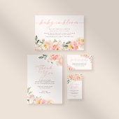 Roze Waterverf Bloemen Meisje Baby shower Dank u Ronde Sticker