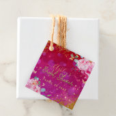 Roze bloemrijke fancy elegante romantische bruidsu vierkante sticker