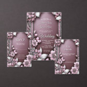 Roze Floral Lijst sparen de Datum Save The Date (Personaliseer de collectie van deze zelfstandige maker.)