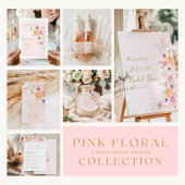 Roze Bloemen Tuin Bruids Douche Uitnodiging