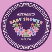 Zachte Roze Bloemen Meisje Baby Shower Ronde Button 3,2 Cm