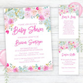 Baby shower van roze Floral Girl Papieren Bordje