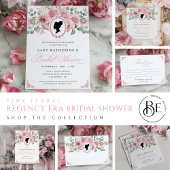 Roze Bloemen  Bruids Douche Uitnodiging