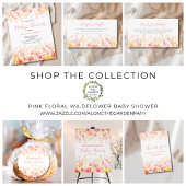 Budget Pink Floral Baby shower Uitnodiging Flyer