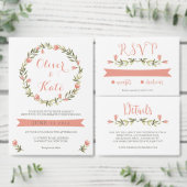 Perzik Delicate Bloemenfoto Save the Date (Personaliseer de collectie van deze zelfstandige maker.)