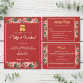 Roze bloemachtergrond dubbel geluk symbool bedankdoosjes (Personaliseer de collectie van deze zelfstandige maker.)