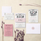 Roze Bloemen en Lantaarns Informatiekaartje (Personaliseer de collectie van deze zelfstandige maker.)