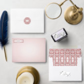 Roze Floral Lijst Return Address Label (Personaliseer de collectie van deze zelfstandige maker.)