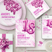 Tiener Meisjes Roze 19e verjaardag Uitnodiging