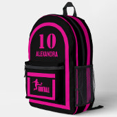 Roze Football Speler Meisje, Verjaardag Meisje Tea Waterfles Etiket