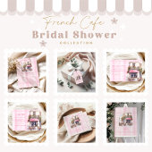 Roze Franse Bruidsontbijt Cafe Cadeaulabel