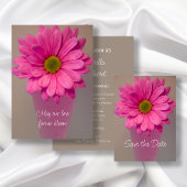 Roze Daisy in Vase Wedding sparen de Datum Aankondigingskaart