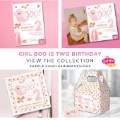 Roze Ghost Little Boo die twee tweede verjaardag d Ronde Sticker