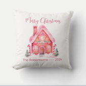 Pink Gingerbread Man Kerst sticker