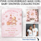 Gingerbread Roze Baby shower Luier Raffle Sign Poster