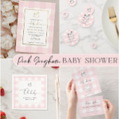 Roze Sticker van Gingham Rocking Horse Bookplate