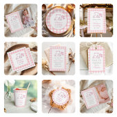 Pink Gingham Golf Girl 1e verjaardag Bedankkaart