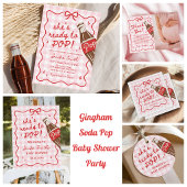 Roze Gingham Ze is er klaar voor om te komen Babys Bedankkaart