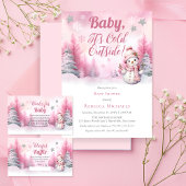 Baby Het is koud buiten de sneeuw | Meisje Baby sh Wandkleed