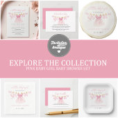 Roze Baby shower met deksel Raffle Informatiekaartje