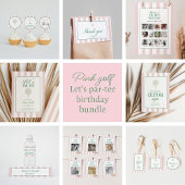 Roze Let's Par-T-shirt Golf eerste verjaardagsuitn Bedankkaart