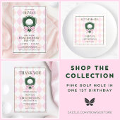 Gat in een roze golf meisjes 1e verjaardagsfeest kaart