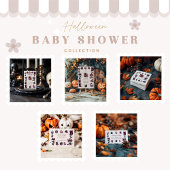 Roze gotische Halloween Baby shower Kaart