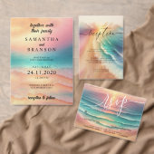 Viering Branding Roze Strand Ocean Dank u Ronde Sticker (Personaliseer de collectie van deze zelfstandige maker.)