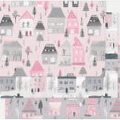 Roze Grijze Kerst Huizen op Wit Legpuzzel