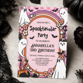 Roze Halloween Party Papieren Bordje