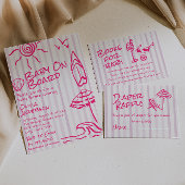 Drawn Baby aan boord Surf Summer Girl Baby shower Kaart