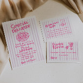 Drawn Pizza Roze Speciale Bezorging Baby shower Papieren Bordje