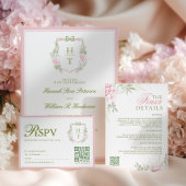 Pink Hydrangea Wedding RSVP Card Kaartje