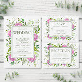 Roze Hydrangea Trouwdetails Informatiekaartje (Personaliseer de collectie van deze zelfstandige maker.)