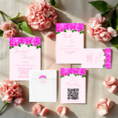 Roze Hydrangea Bruidsshowers Acryl Uitnodigingen