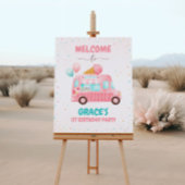 Roze Ice Cream Truck Verjaardag Tijd Capsule Kaart