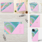 Roze iriserend holografisch visitekaartje