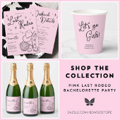 Eenvoudige Script Roze Laatste Rodeo Bachelorette Waterfles Etiket