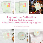 Roze limonade Modern Oh Baby shower Party Papieren Bordje