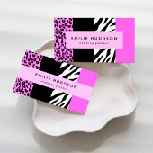 Leopard Print, Zebra Print, Animal Print, Roze Visitekaartje