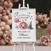 Little Boo Halloween roze Baby shower Welcome Sign Poster