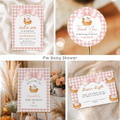 Cutie Pie Roze Gingham Herfst Babyborrel Kaart