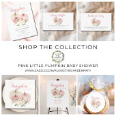 Roze kleine pompoen luiervoer Raffle Ticket Informatiekaartje