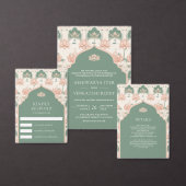 Blush Roze Pastelgroene Lotusvijver Indiase Bruilo (Personaliseer de collectie van deze zelfstandige maker.)