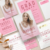 Blush Modern Typografie Klasse van 2024 Afstuderen Servet