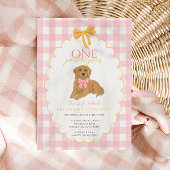 Pink One Golden Year Retriever Verjaardag Papieren Bordje