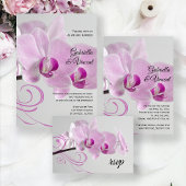 Pink Orchid Elegance Wedding Programme Programmakaart