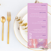 Roze Pastel Abstracte Kunst Bruiloft Gastenboek